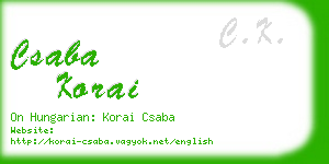 csaba korai business card